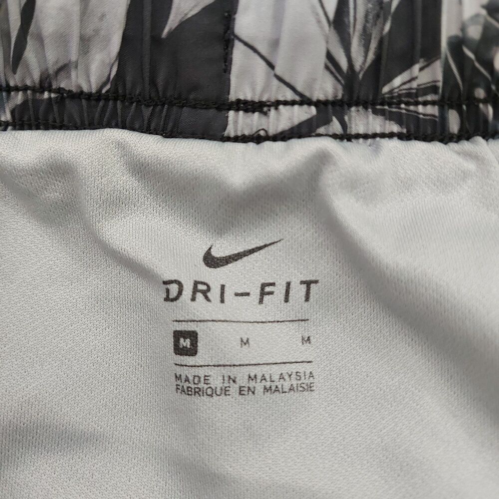 Nike Dri-Fit Running Shorts Womens Medium Gray Tropical Print Lined Athletic Gym - Picture 8 of 11